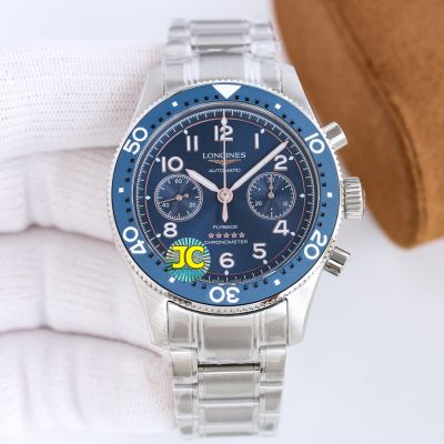 JC Factory Swiss Longines Forerunner Chronograph Blue Rotatable Solid Ceramic Bezel